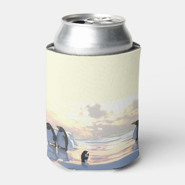 Rafraîchisseur Pour Canette des pingouins qui refroidissent sur une banquise (Can devant)