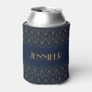 Rafraîchisseur Pour Canette Design Art Déco élégant et géométrique or