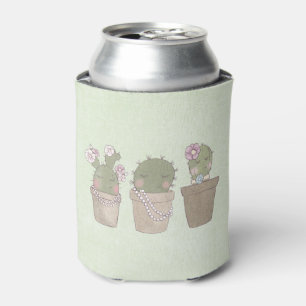 Rafraîchisseur Pour Canette Design d'aquarelle Cactus Trio souriant