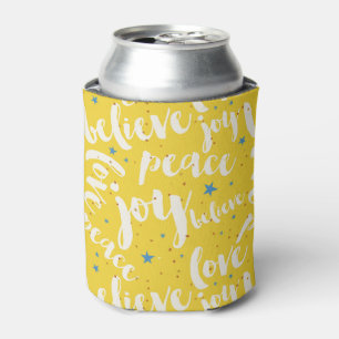 Rafraîchisseur Pour Canette Design de texte - Joy Love Peace Believe