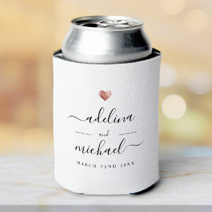 Rafraîchisseur Pour Canette Design élégant Rose de script moderne Gold Wedding