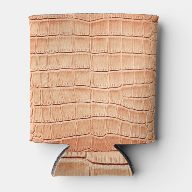 Rafraîchisseur Pour Canette Design en cuir de reptile orange (Devant)