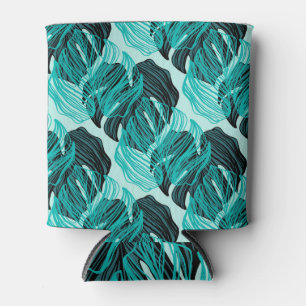 Rafraîchisseur Pour Canette Design feuille de palmiers tropicaux vert.