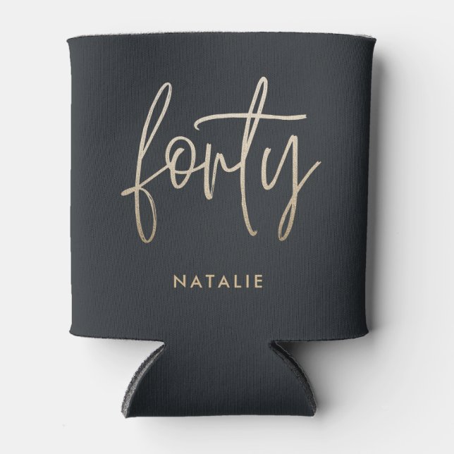 Rafraîchisseur Pour Canette Design moderne 40e anniversaire simple élégant scr (Devant)