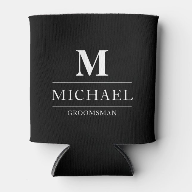 Rafraîchisseur Pour Canette Design moderne Groomsmen Cadeaux Monogramme Best M (Devant)