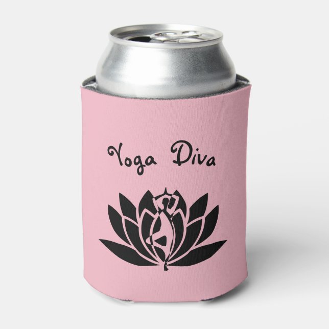 Rafraîchisseur Pour Canette Design Yoga Diva rose (Can devant)