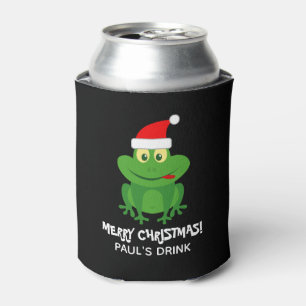 Rafraîchisseur Pour Canette Dessin amusant de grenouille du Père Noël