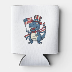 Rafraîchisseur Pour Canette Dessin de dinosaure patriotique vintage pour t-shi