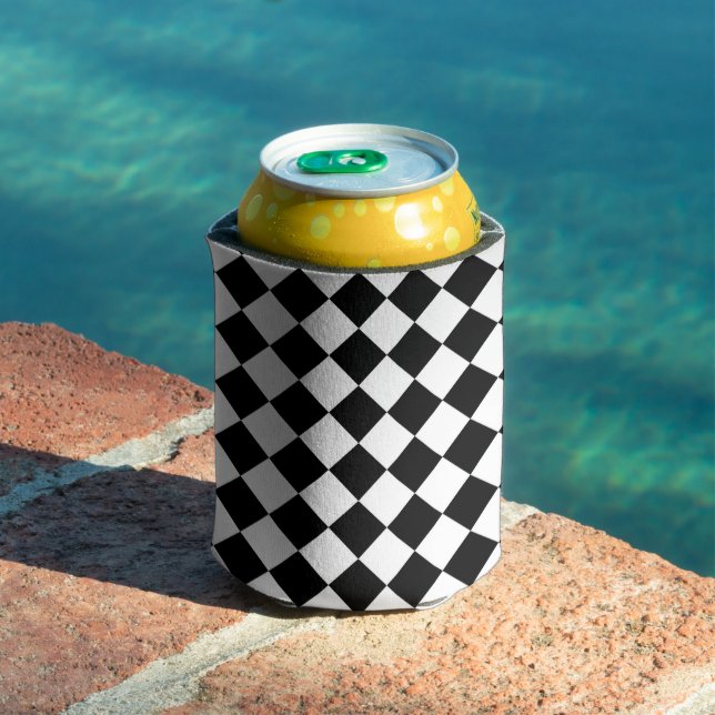 Rafraîchisseur Pour Canette Dessin de drapeau à damier noir et blanc (Piscine in situ)