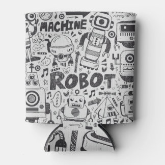 Rafraîchisseur Pour Canette Dessin de l'illustrateur de robots à doodles