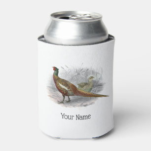 Rafraîchisseur Pour Canette Dessin d'oiseau de gibier Faisan vintage couleur #