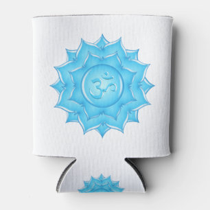 Rafraîchisseur Pour Canette Dessin du symbole Om de lotus de verre bleu