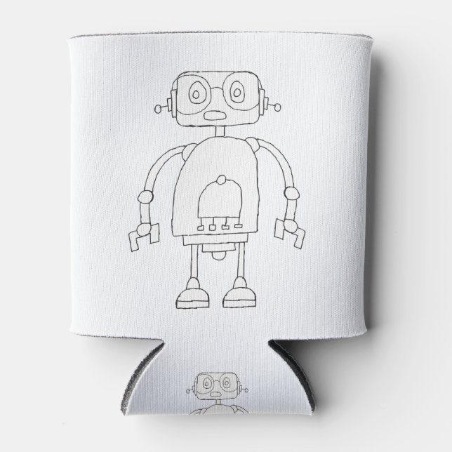 Rafraîchisseur Pour Canette Dessin Robot Simple Smart Dessin (Devant)