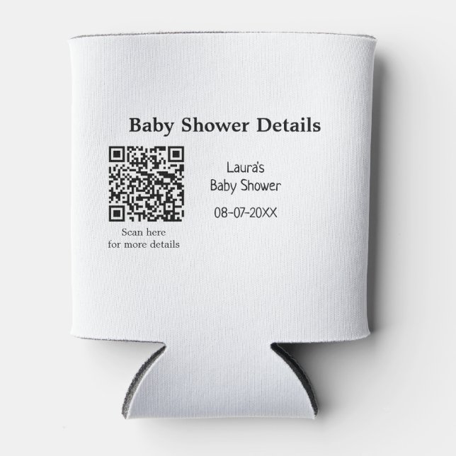 Rafraîchisseur Pour Canette DÉTAILS DU baby shower QR SCAN CODE RU MODERNE MIN (Devant)
