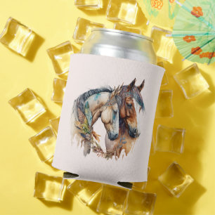 Rafraîchisseur Pour Canette Deux beaux chevaux Western Boho