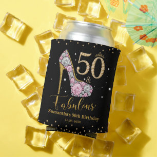 Rafraîchisseur Pour Canette Diamant d'or rose cinquante et fabuleux 50e annive