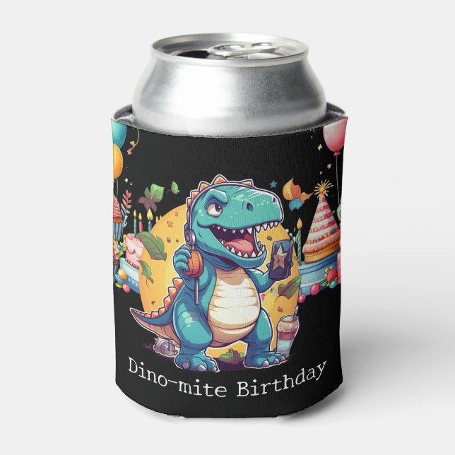 Rafraîchisseur Pour Canette Dinosaur fête d'anniversaire (Can devant)
