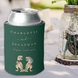 Rafraîchisseur Pour Canette Dinosaur Thème Mariage Vert foncé