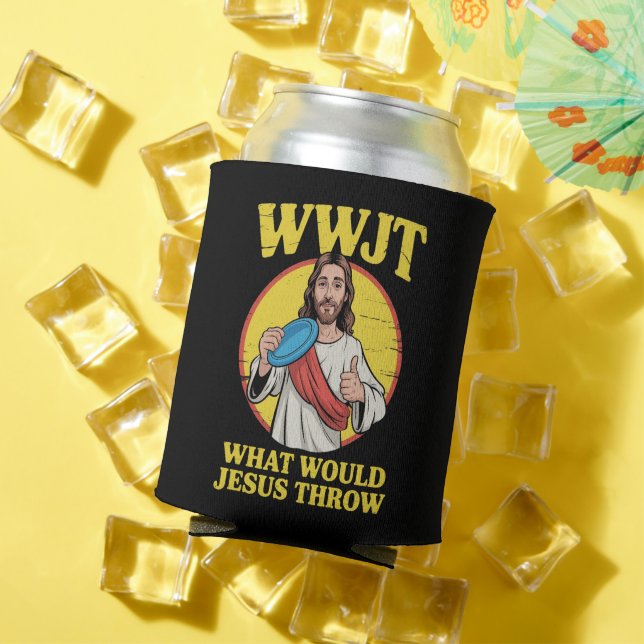 Rafraîchisseur Pour Canette Disc Golf Wwjt What Would Jesus Throw Frisbee  (Été in situ)