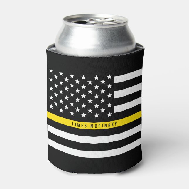 Rafraîchisseur Pour Canette Dispatcher Thin Yellow Line American Flag Monogram (Can devant)