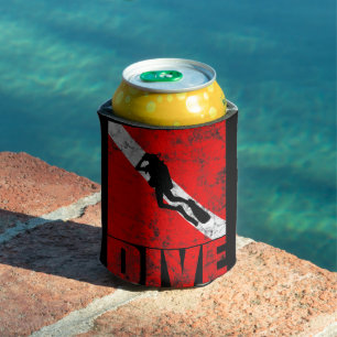 Rafraîchisseur Pour Canette Diver de plongée Scuba Diver Down Drapeau Vintage 