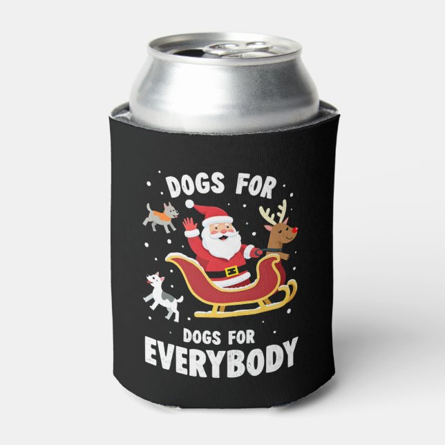 Rafraîchisseur Pour Canette Dogs For Everybody Santa Funny Christmas Xmas (1) (Can devant)