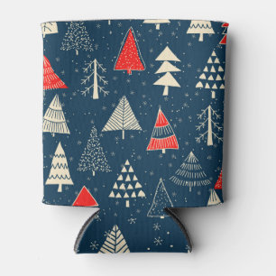 Rafraîchisseur Pour Canette Doodle de Noël, motif d'hiver sans soudure.