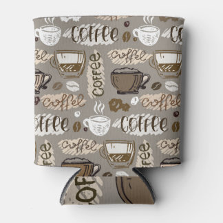 Rafraîchisseur Pour Canette Doodles de café : Motif à main