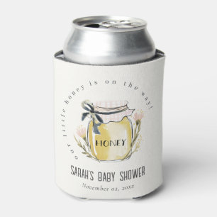 Rafraîchisseur Pour Canette Douce Baby Shower Pot à Miel Aquarelle Pastel