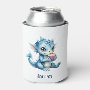 Rafraîchisseur Pour Canette Dragon Bébé Bleu Mange un Cupcake