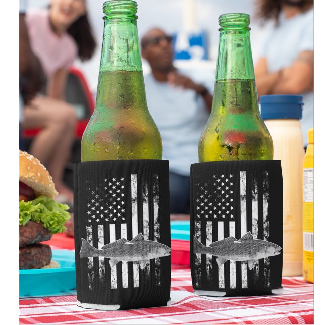 Rafraîchisseur Pour Canette Drapeau américain cool robuste Pêche au sébaste (Créateur téléchargé)