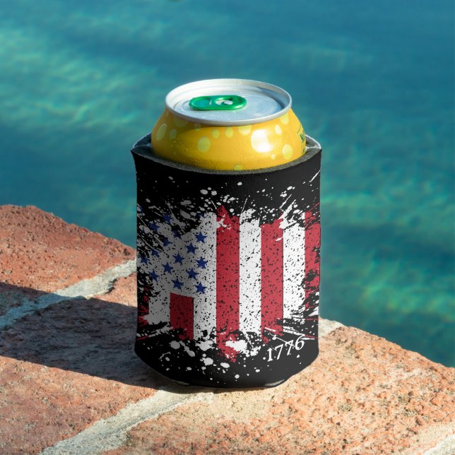 Rafraîchisseur Pour Canette Drapeau américain de la paix 1776 (Piscine in situ)
