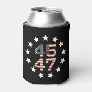 Rafraîchisseur Pour Canette Drapeau américain vintage Trump 45 47 étoiles USA