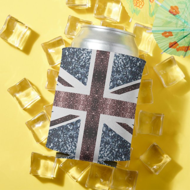 Rafraîchisseur Pour Canette Drapeau britannique rustique rouge bleu étincelles (Été in situ)