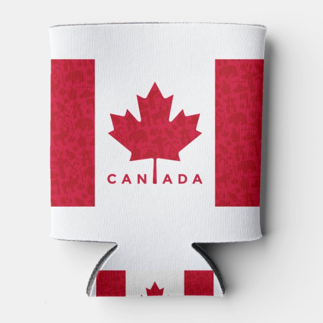Rafraîchisseur Pour Canette Drapeau canadien (Devant)