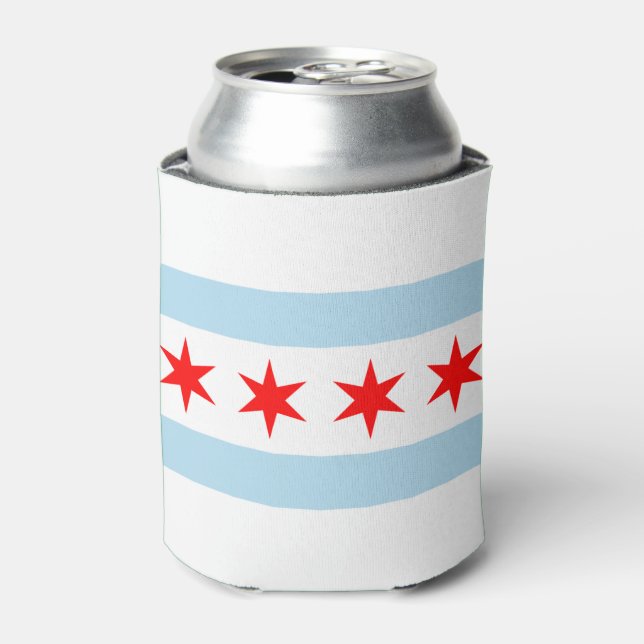 Rafraîchisseur Pour Canette Drapeau de Chicago (Can devant)