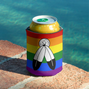 Rafraîchisseur Pour Canette Drapeau de fierté bispirituel de SlipperyJoe's sym