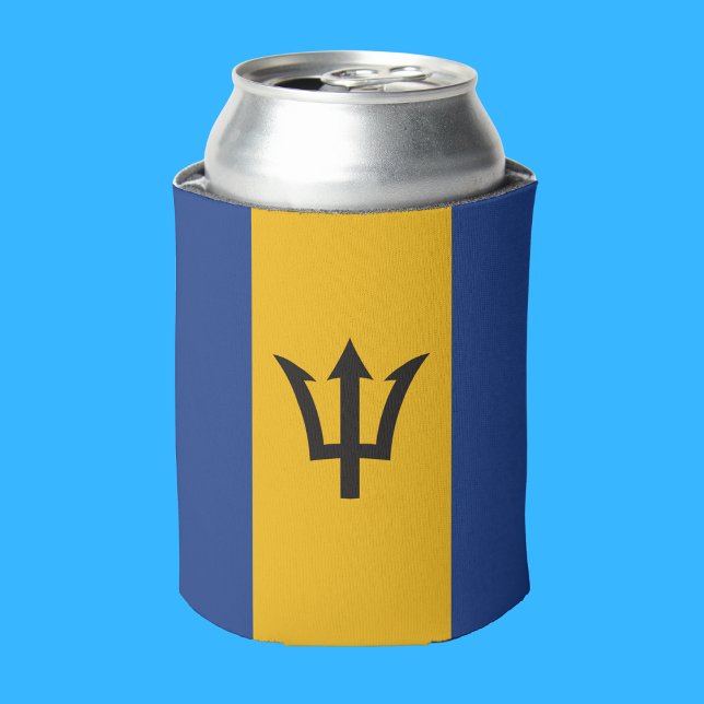Rafraîchisseur Pour Canette Drapeau de la Barbade (Bajan flag on can cooler takes up all printable space.)