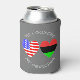 Rafraîchisseur Pour Canette Drapeau de la diaspora africaine USA Cœur Patrimoi