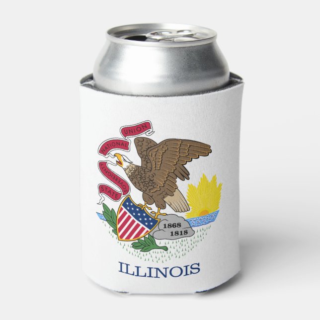 Rafraîchisseur Pour Canette Drapeau de l'État de l'Illinois (Can devant)