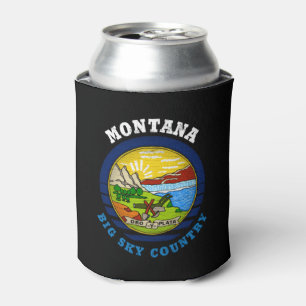 RAFRAÎCHISSEUR POUR CANETTE DRAPEAU DE L'ÉTAT DU GRAND CIEL DE MONTANA
