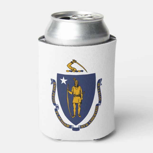 Rafraîchisseur Pour Canette Drapeau de l'État du Massachusetts (Can devant)