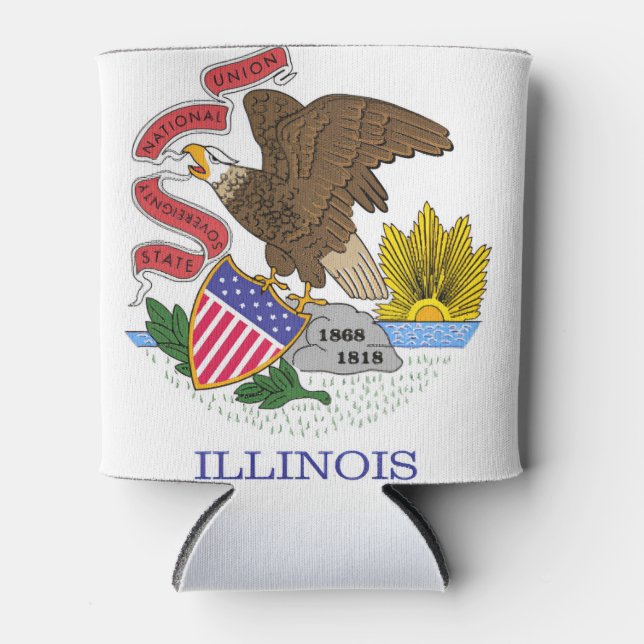 Rafraîchisseur Pour Canette Drapeau de l'Illinois (Devant)