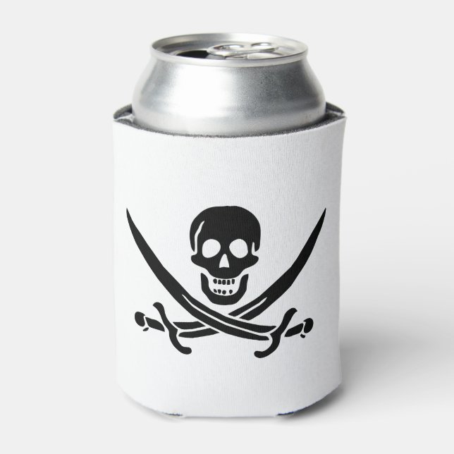 Rafraîchisseur Pour Canette Drapeau de pirate crâne épées croisées (Can devant)