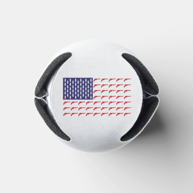 Rafraîchisseur Pour Canette Drapeau de révolution américain—Armes à feu (Bas)