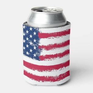 Rafraîchisseur Pour Canette Drapeau des États-Unis brossé Grunge
