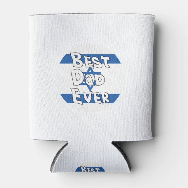 Rafraîchisseur Pour Canette Drapeau d'Israël pour papa (Devant)