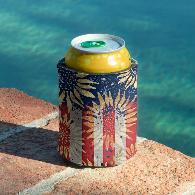Rafraîchisseur Pour Canette Drapeau et tournesols (Piscine in situ)