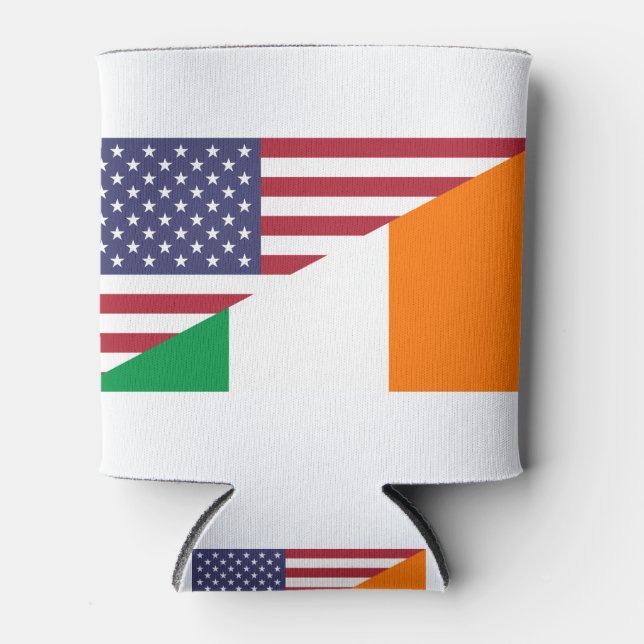 Rafraîchisseur Pour Canette Drapeau irlandais American Pride US Irlande (Devant)