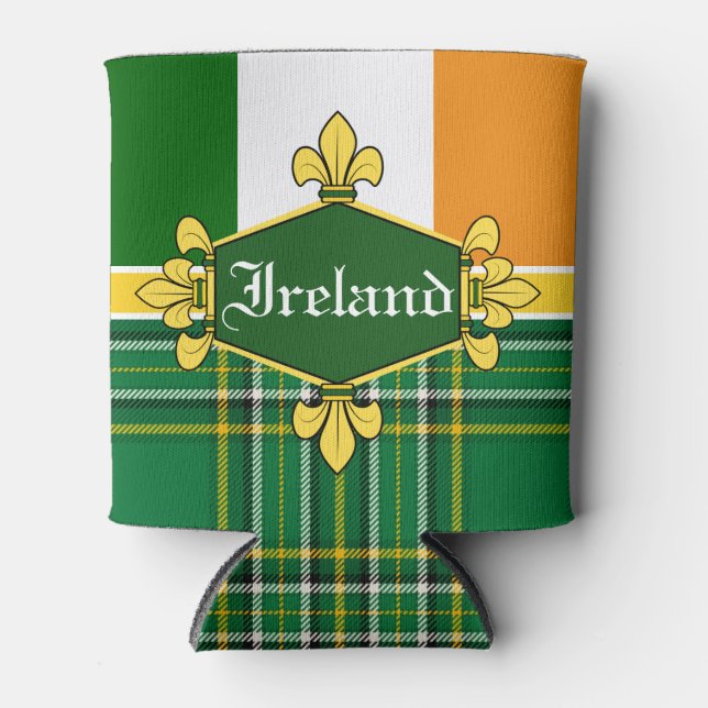 Rafraîchisseur Pour Canette Drapeau national d'Irlande, Tartan, Customiser le  (Devant)